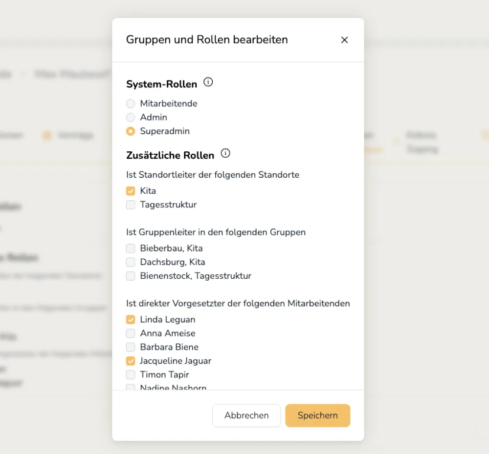 Personalplanung feature screen mockup